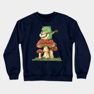 Cottagecore Banjo Frog Crewneck Sweatshirt